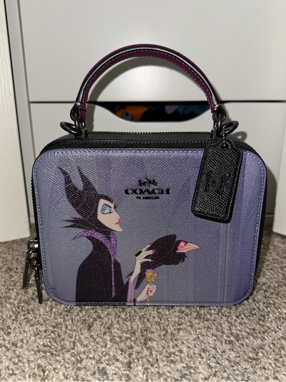 Disney × Coach Box Crossbody With Maleficent Motif Lunchbox Bag